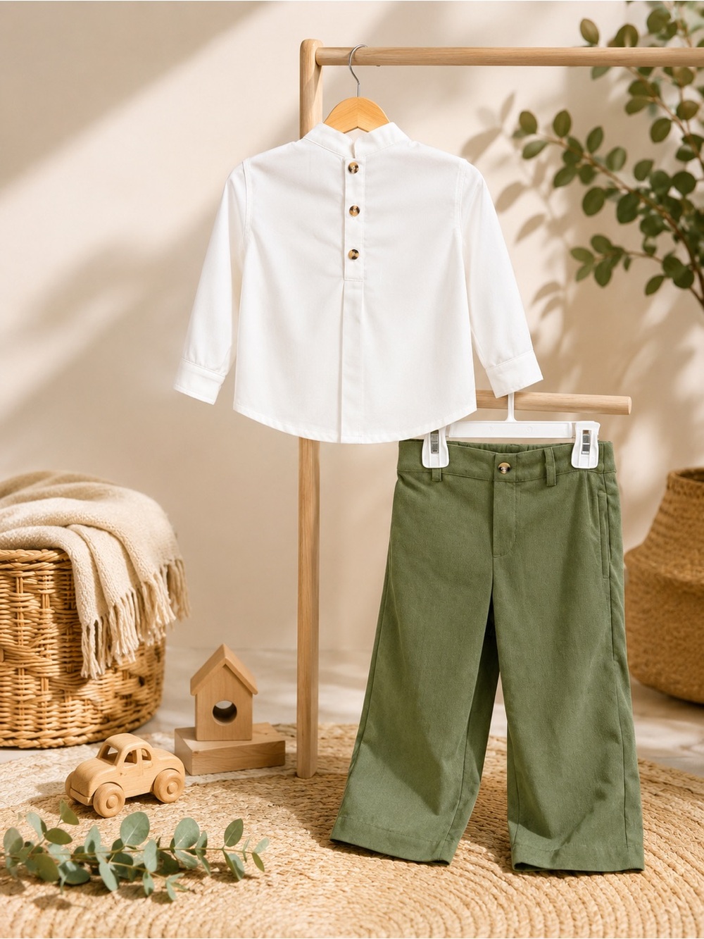 Edgehill Collection Boys Size 2T Outfit Set White Shirt Green Pants NWT $62